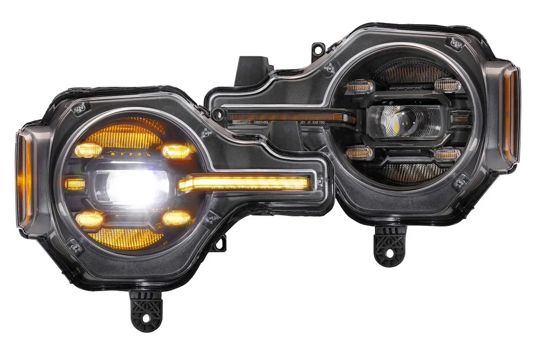 LF497-A – MORIMOTO Headlight Assembly, LED Bulb Bi-LED Projector Amber DRL/ Amber Side Marker Light UV-Resistant Poly...